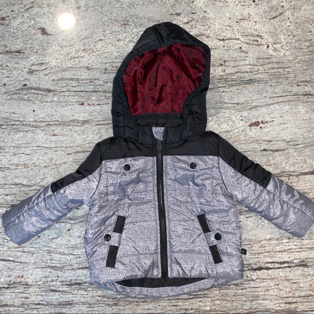 Black and gray winter coat